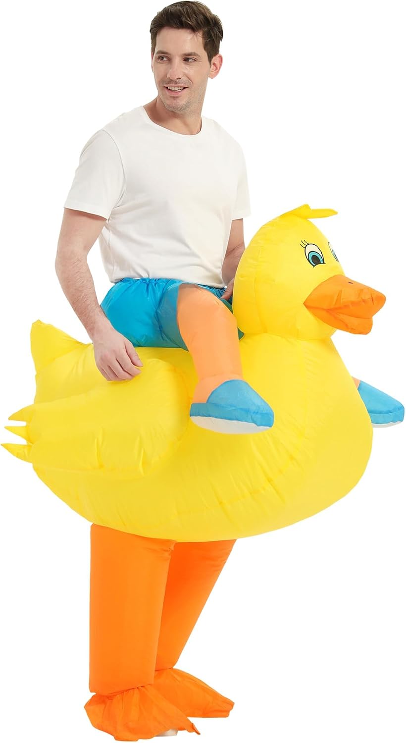 Inflatable Yellow Duck Costume Halloween Situation — WeirdThingsToBuy weird find