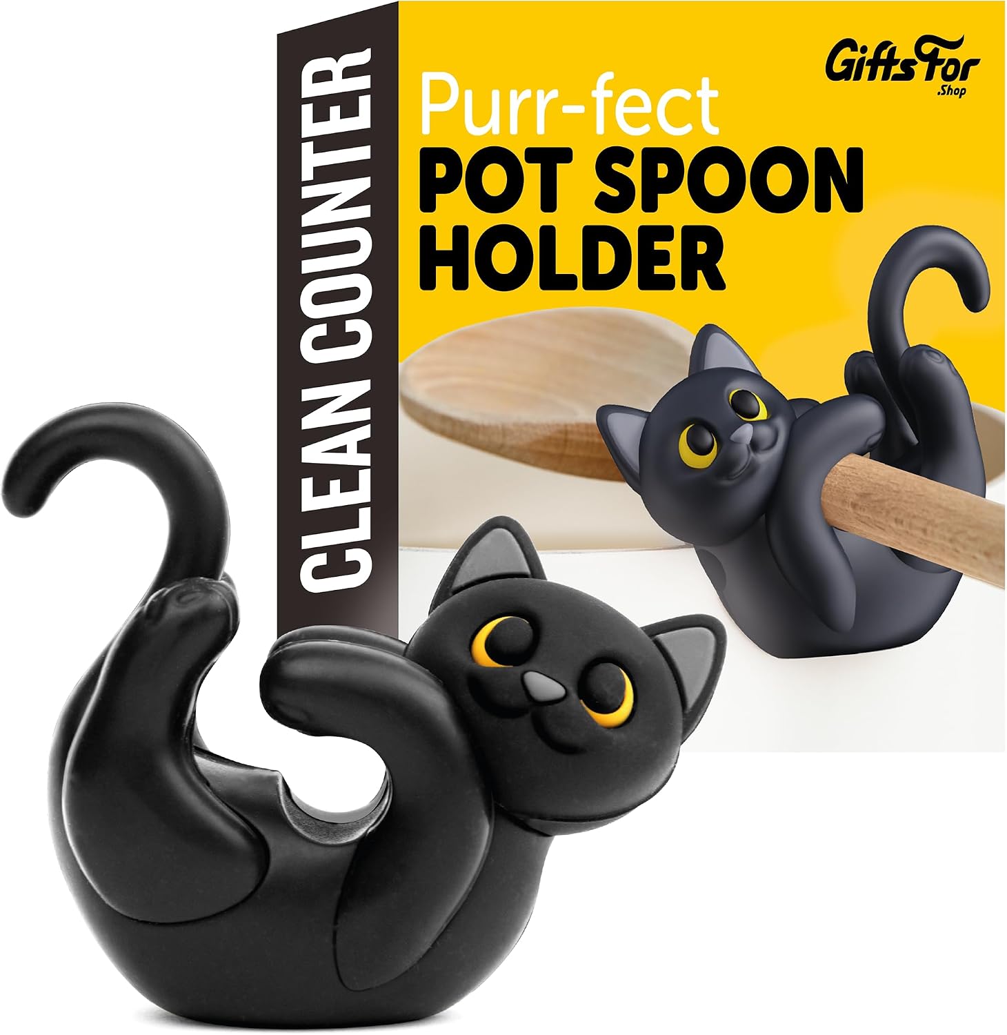 Itera Black Silicone Cat Spoon — WeirdThingsToBuy weird find
