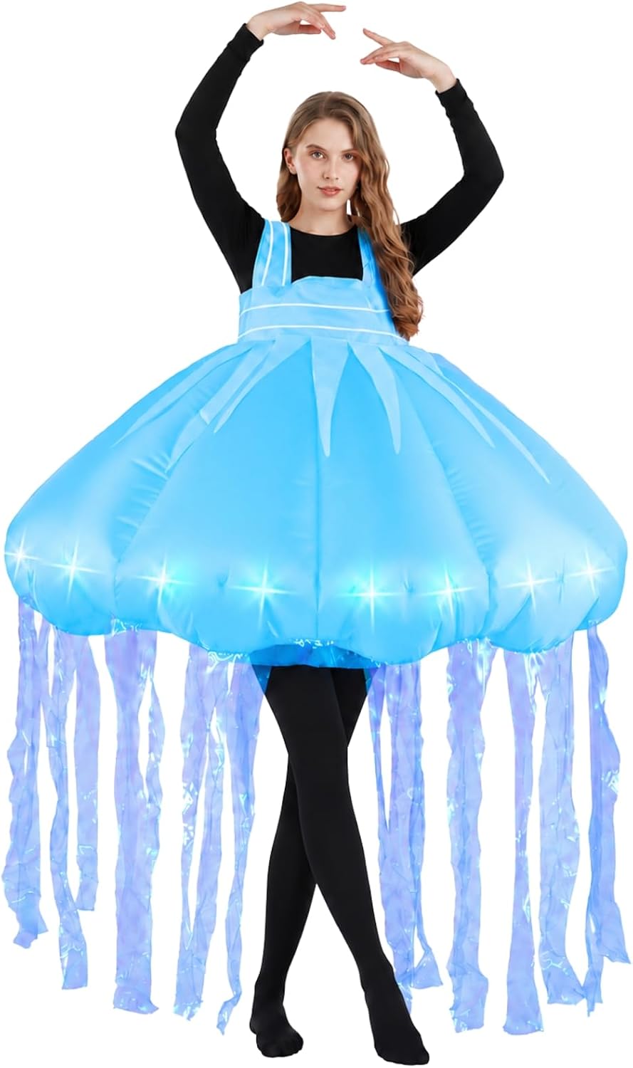 Jellyfish Inflatable Costume Adults Light Situation — WeirdThingsToBuy weird find