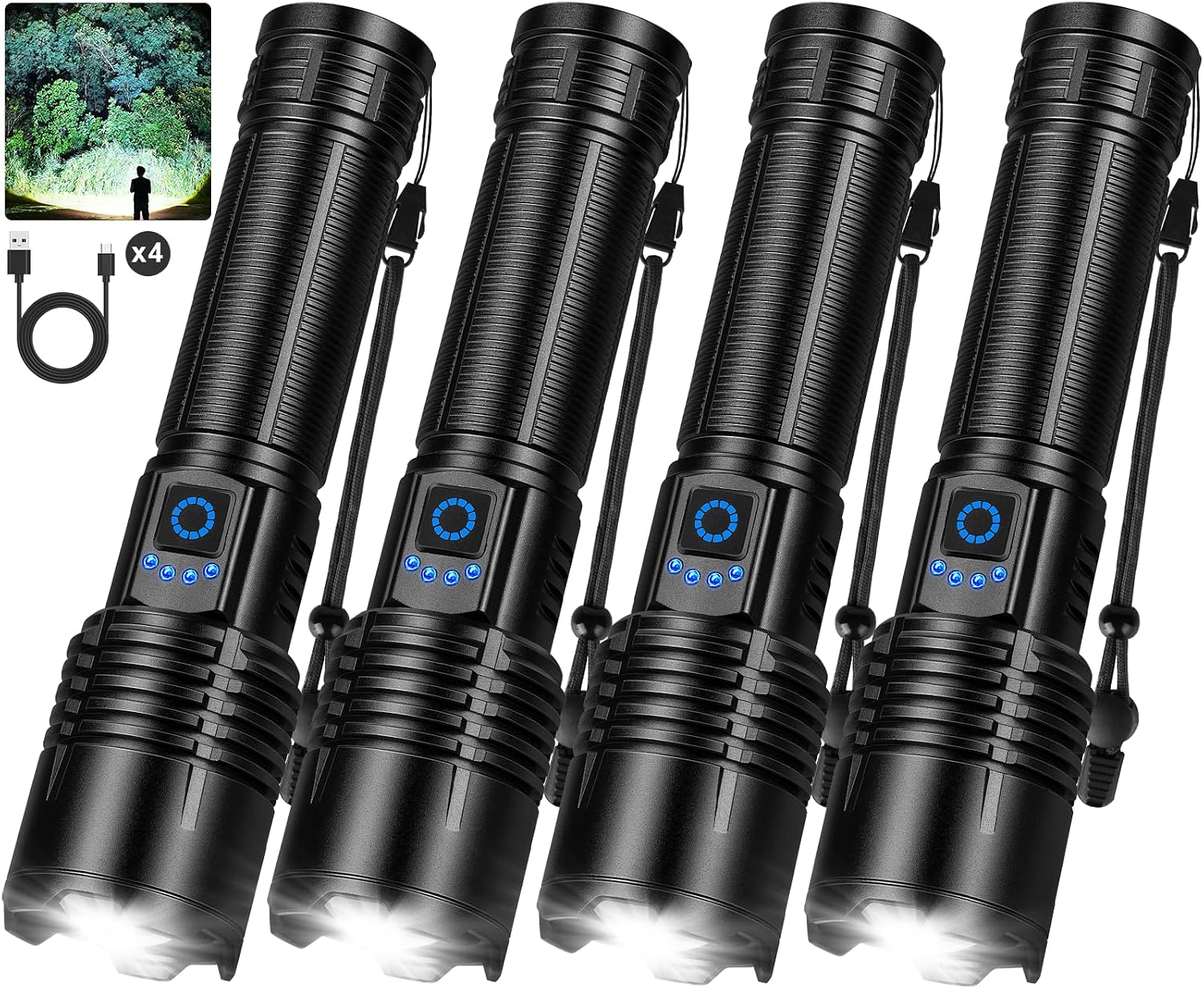 Kungf 4 Pack Flashlight Rechargeable — WeirdThingsToBuy weird find
