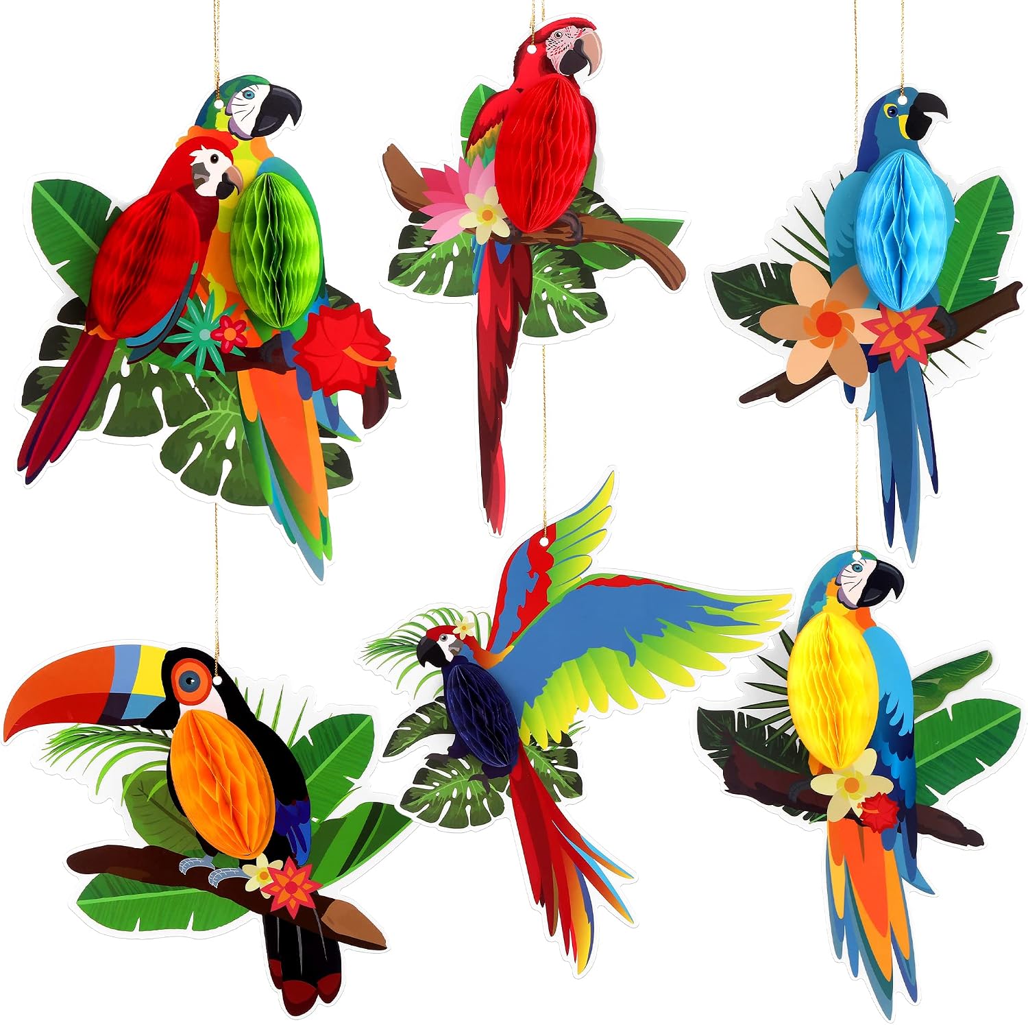Large Tropical Birds Honeycomb Cutouts Situation — WeirdThingsToBuy weird find