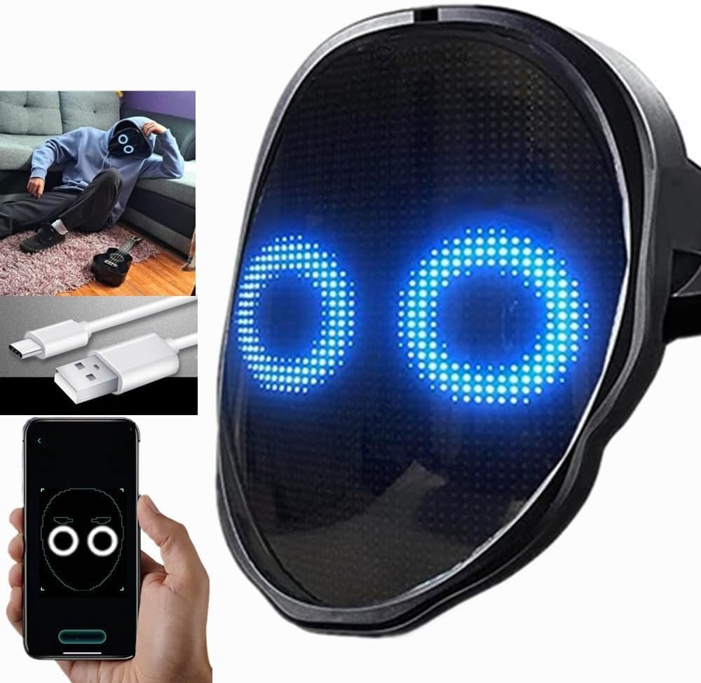 Led Mask Face Transforming Programmable Energy — WeirdThingsToBuy weird find