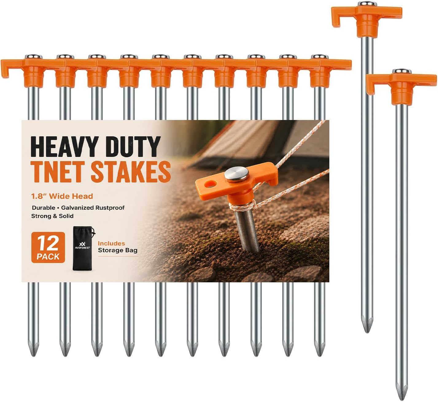 Legendary 12 Pack Tent Stakes Heavy — WeirdThingsToBuy weird find