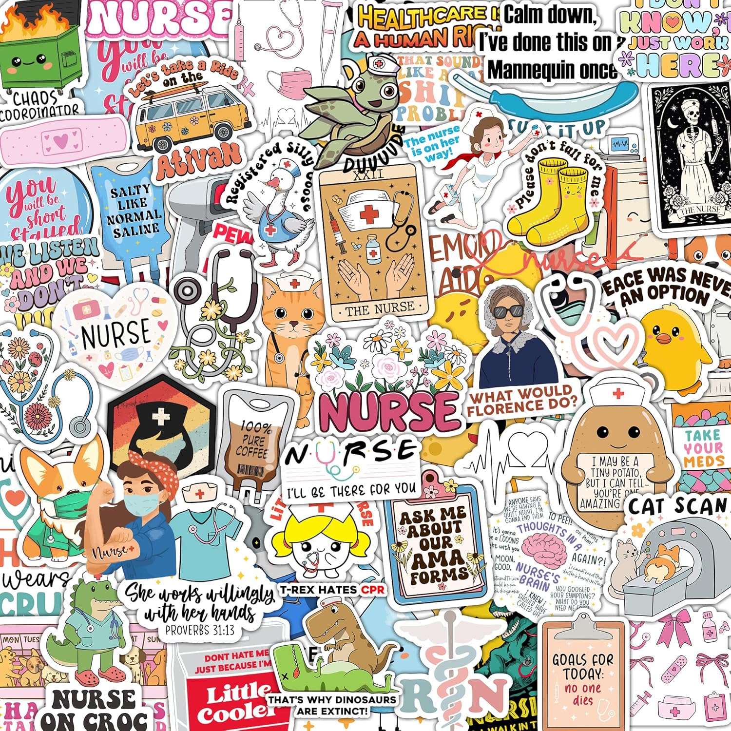 Legendary 120pcs Funny Nurse Stickers Nursing — WeirdThingsToBuy weird find