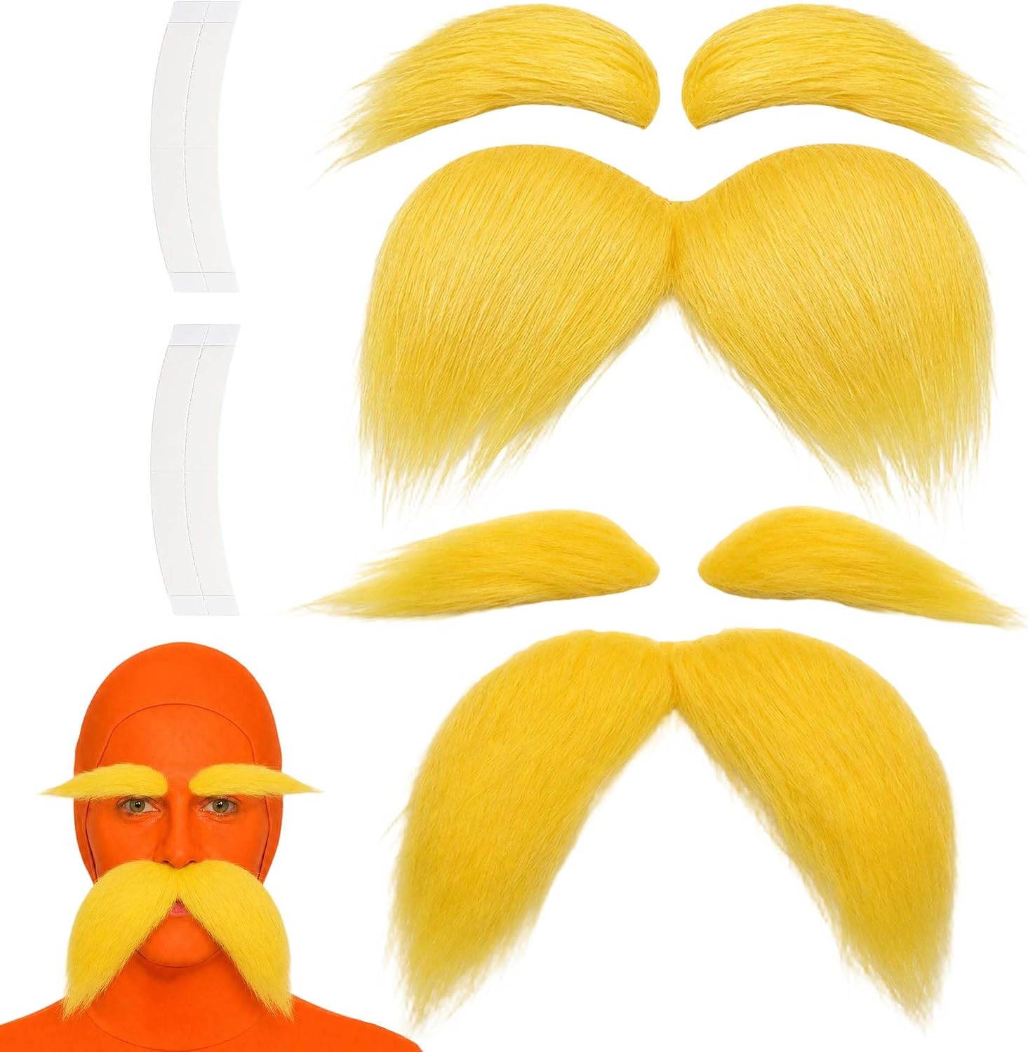 Legendary 2pcs Yellow Fake Mustaches Eyebrows — WeirdThingsToBuy weird find