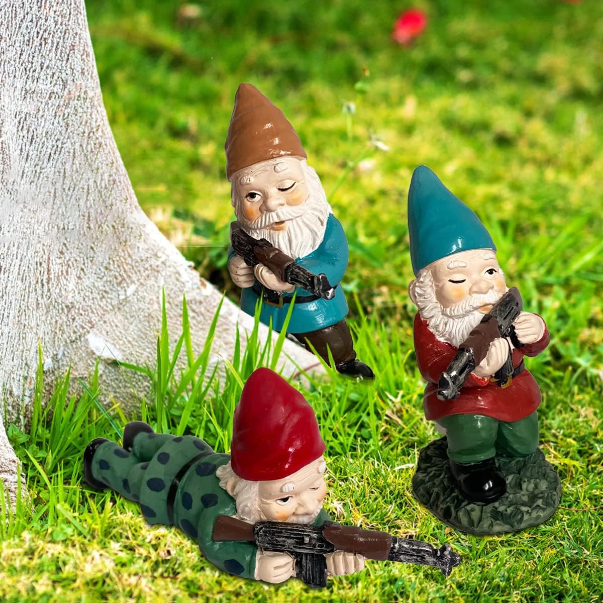 Legendary 3pcs Military Soldier Garden Gnomes — WeirdThingsToBuy weird find