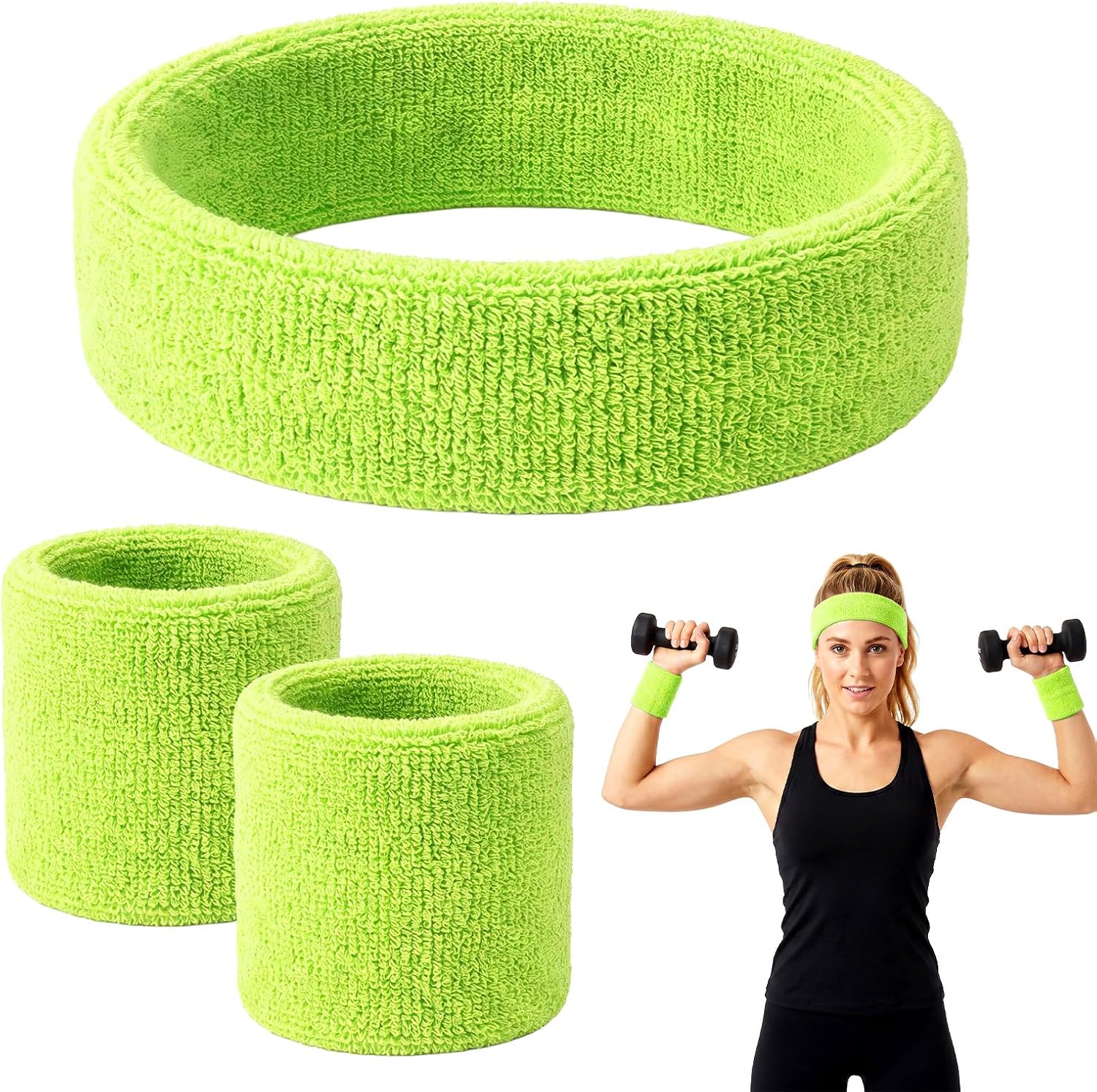 Legendary 3pcs Neon Sweatbands Set 80s — WeirdThingsToBuy weird find