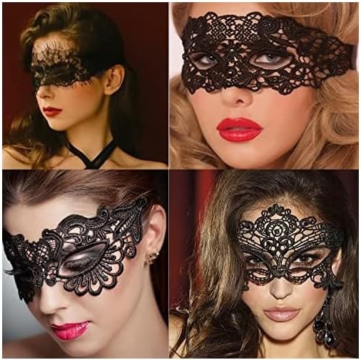 Legendary 4pcs Black Lace Masquerade Mask — WeirdThingsToBuy weird find