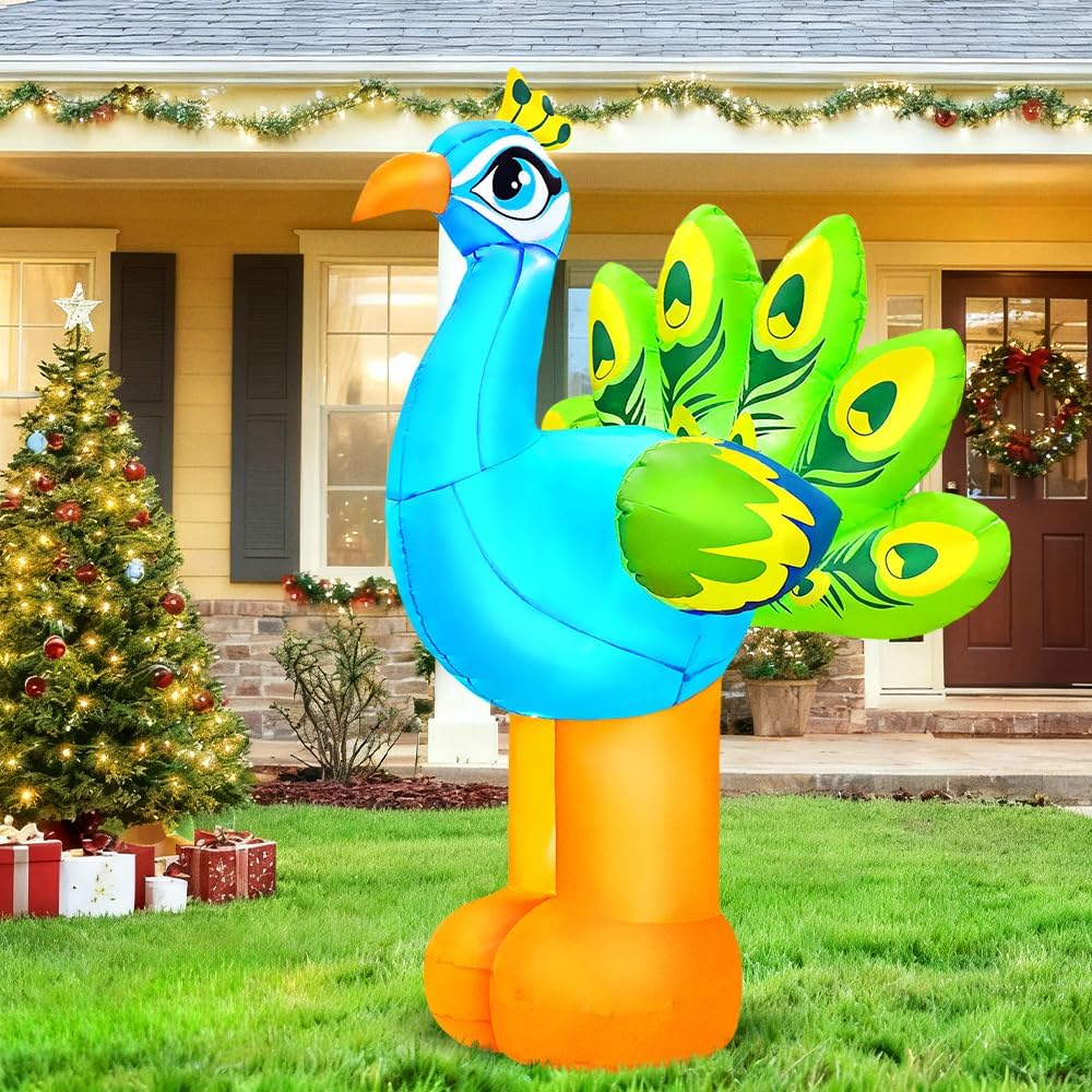 Legendary 6ft Easter Inflatable Peacock Decoration — WeirdThingsToBuy weird find