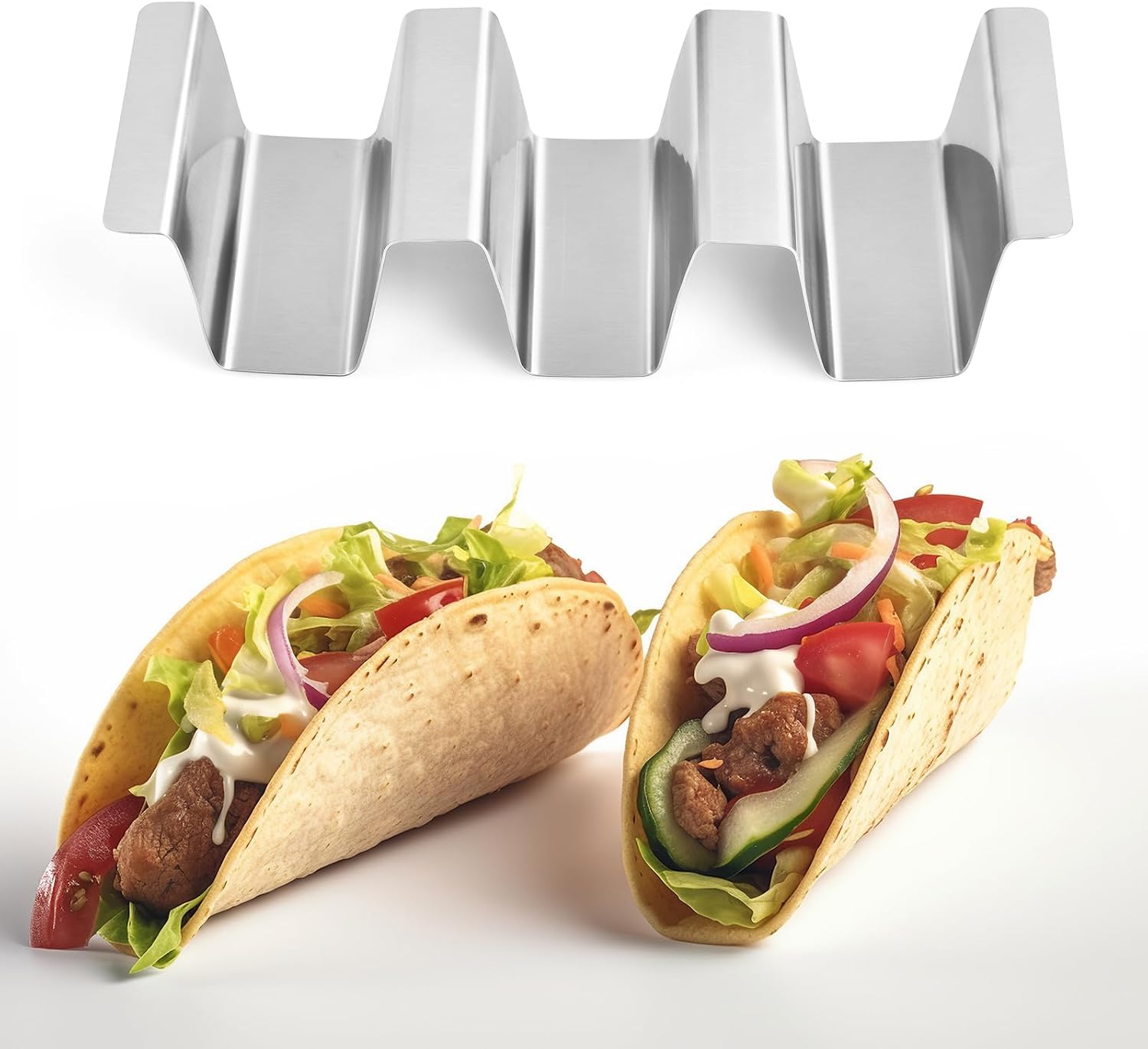 Legendary Artthome Stainless Taco Holders Stand — WeirdThingsToBuy weird find