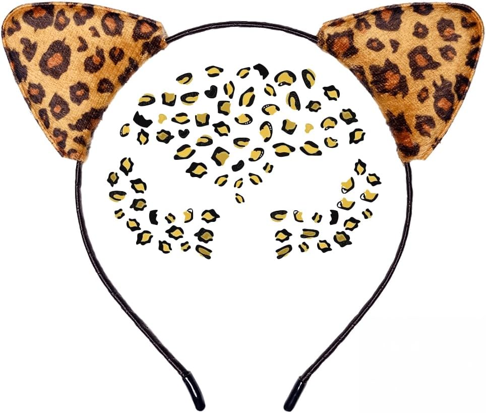 Legendary Cheetah Ears Headband Metallic Face — WeirdThingsToBuy weird find