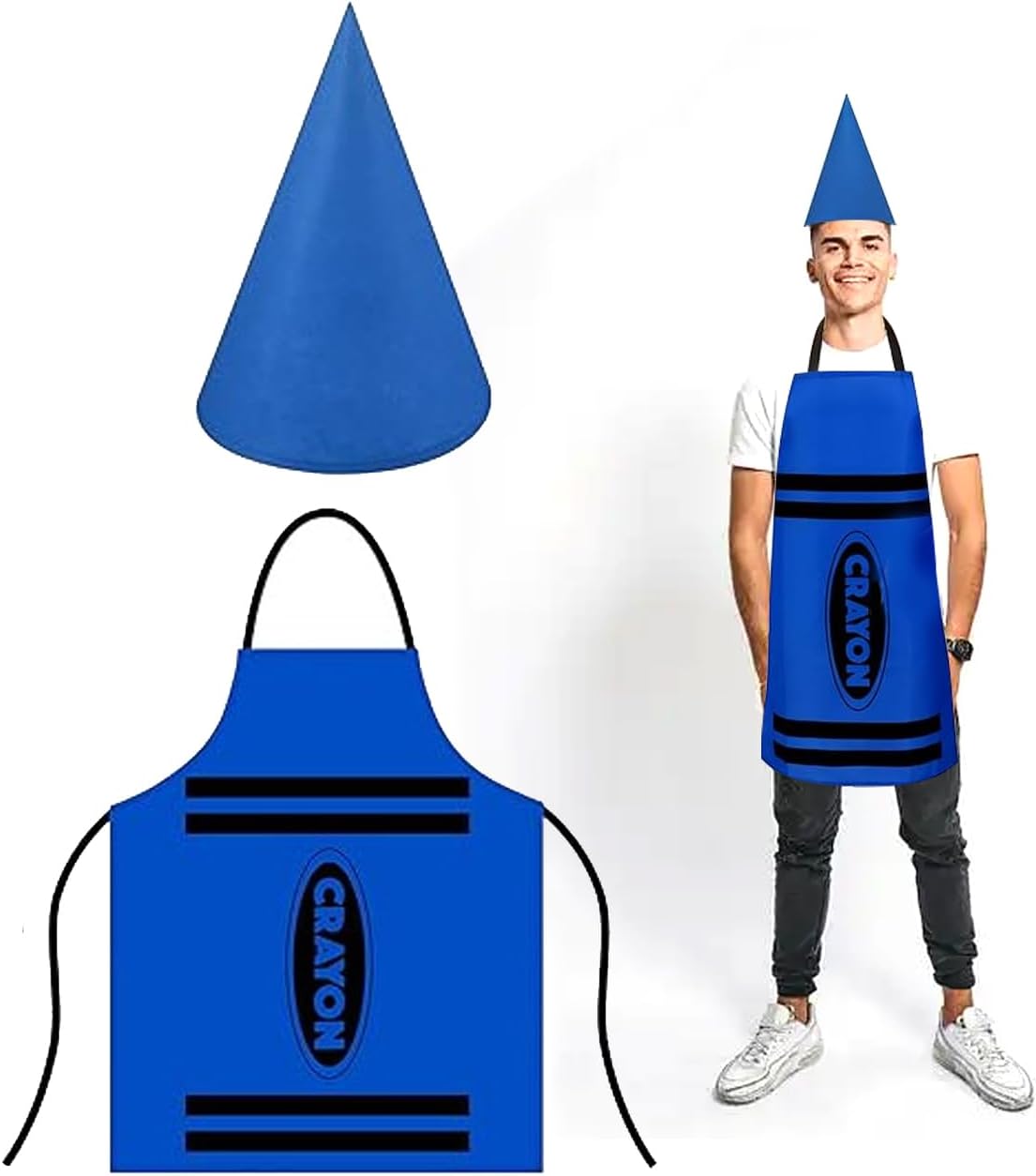 Legendary Crayon Costume Set Blue Apron — WeirdThingsToBuy weird find