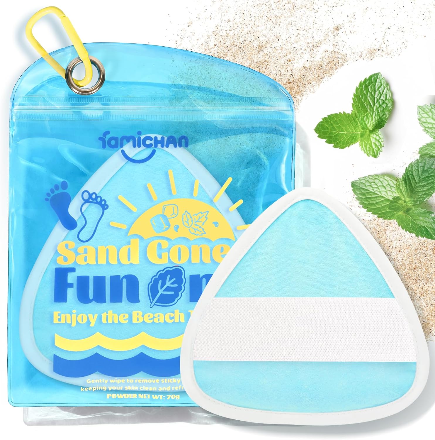 Legendary Famichan Triangle Sand Remover Puff — WeirdThingsToBuy weird find
