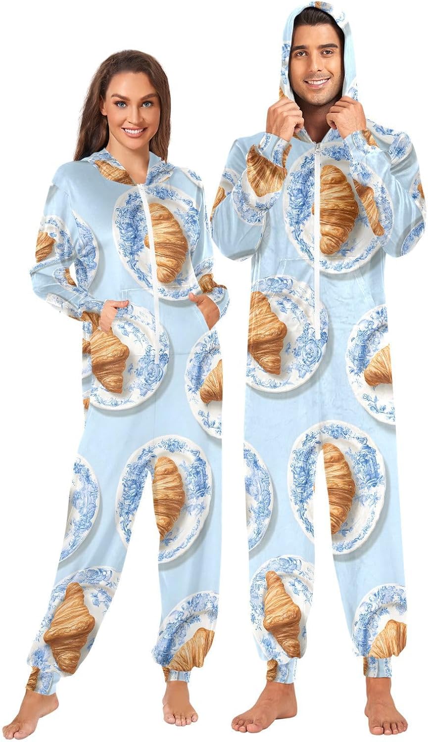 Legendary Food Plate Patternadult Onesie Pajamas — WeirdThingsToBuy weird find