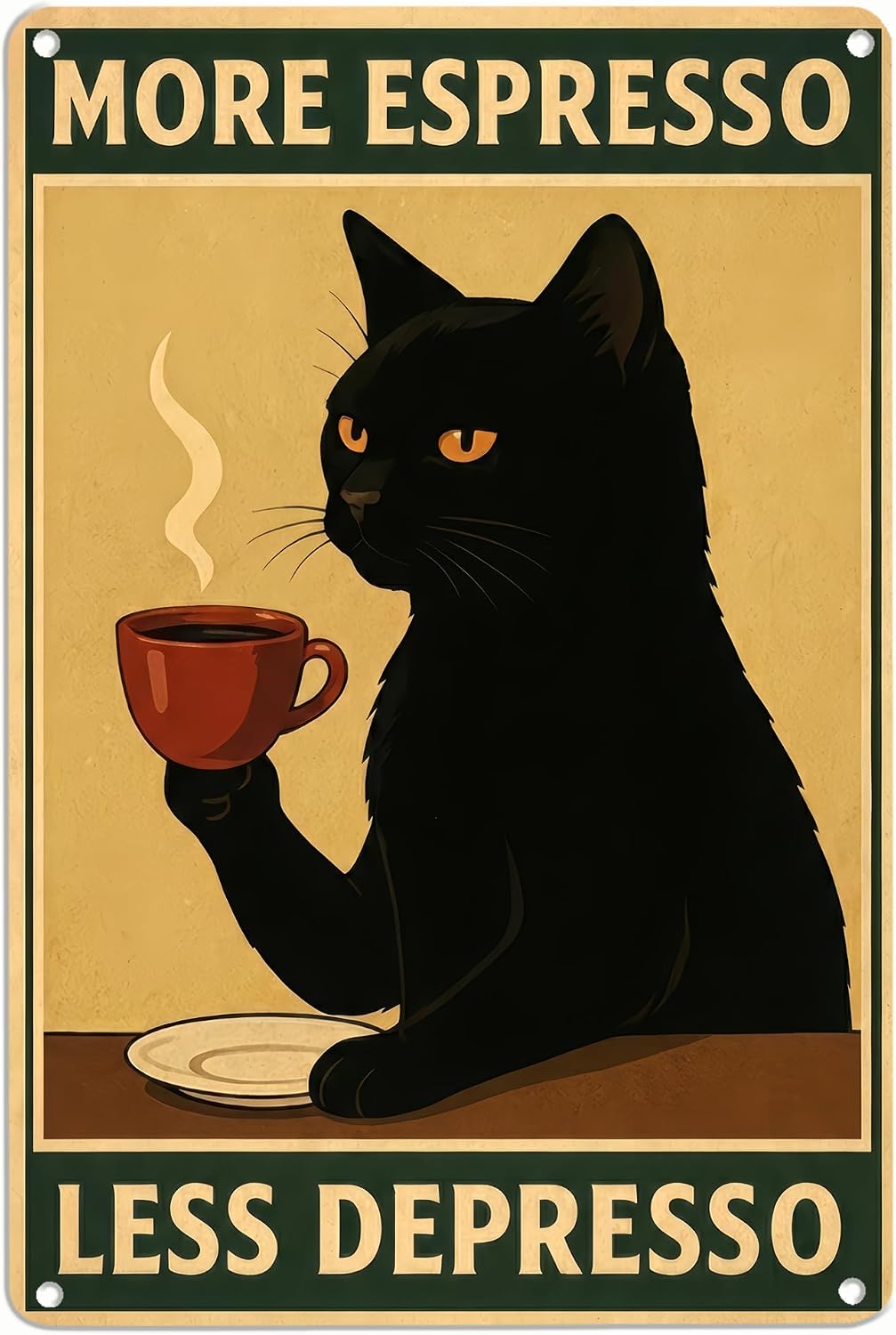 Legendary Funny Cat Coffee Metal Sign — WeirdThingsToBuy weird find