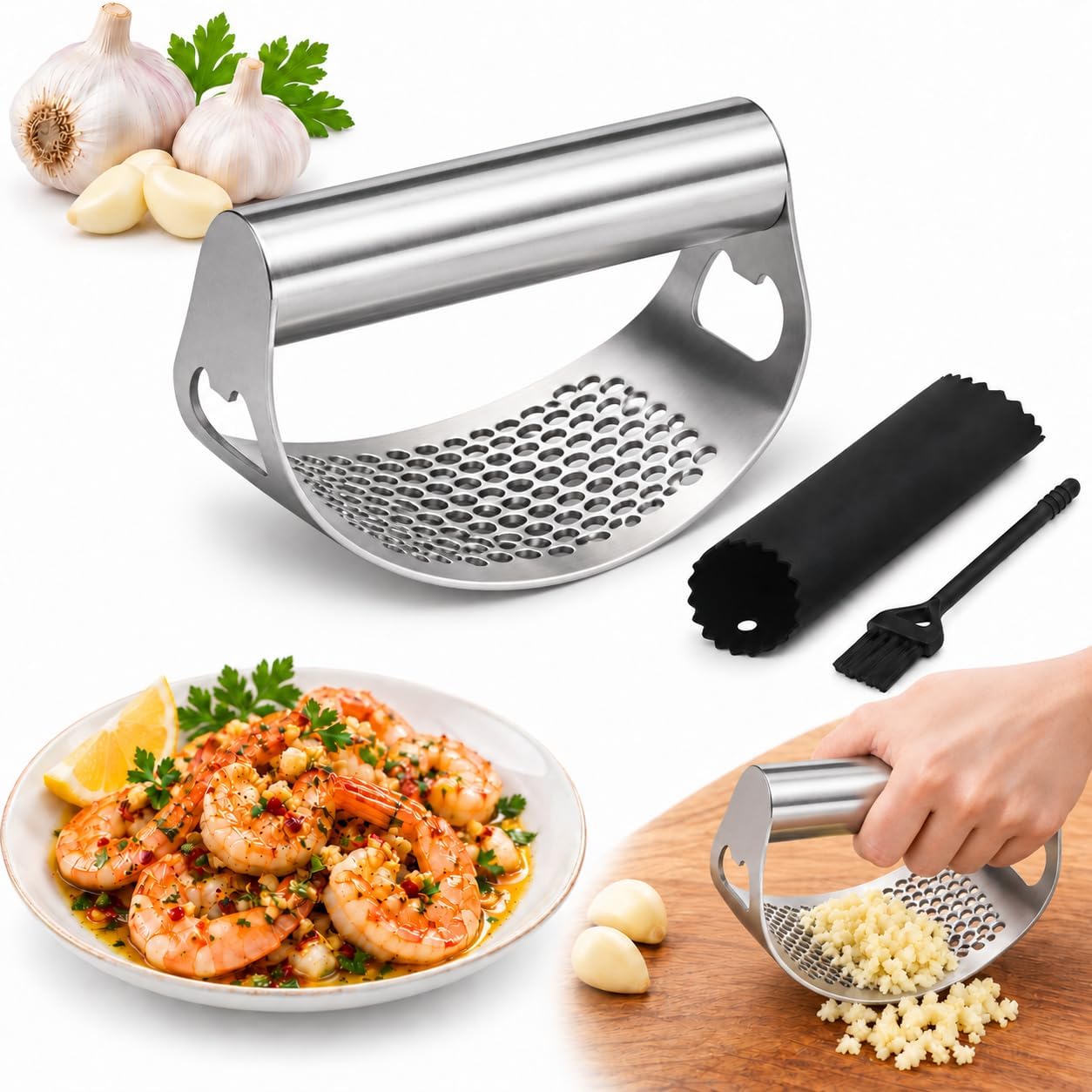 Legendary Garlic Press Rocker 304 Stainless — WeirdThingsToBuy weird find