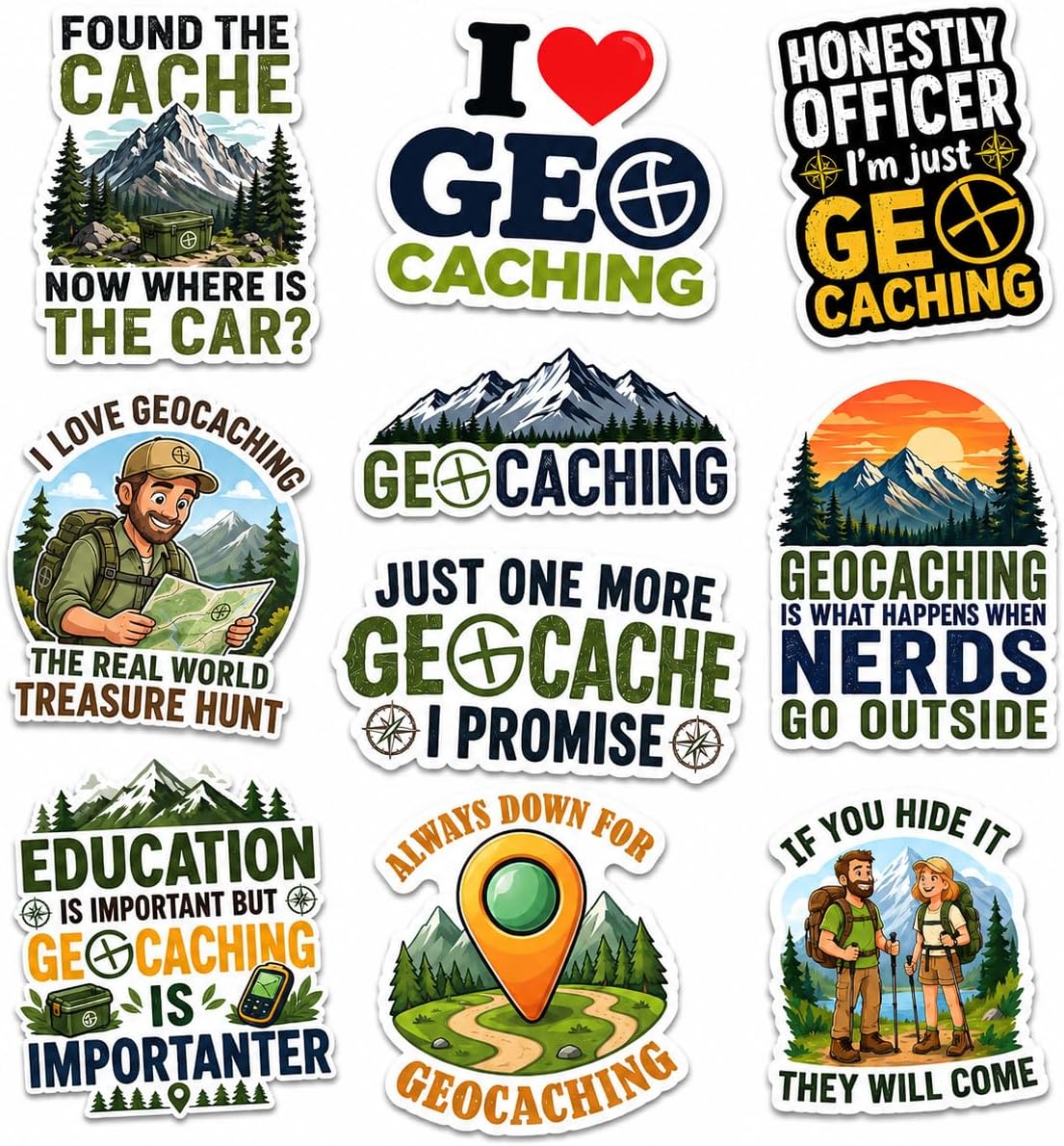 Legendary Geocaching Sticker Pack — WeirdThingsToBuy weird find