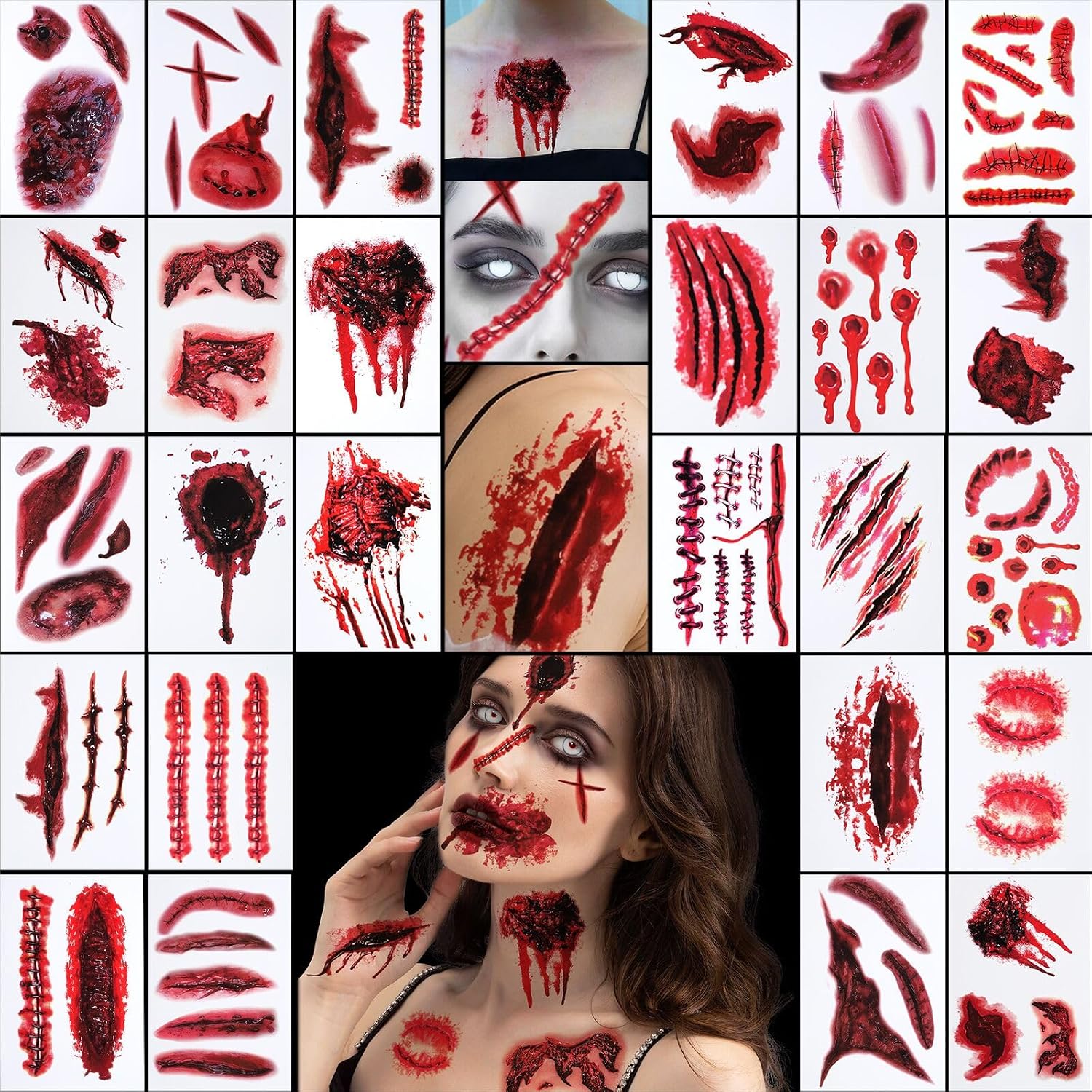 Legendary Halloween Face Tattoos Zombie Makeup — WeirdThingsToBuy weird find
