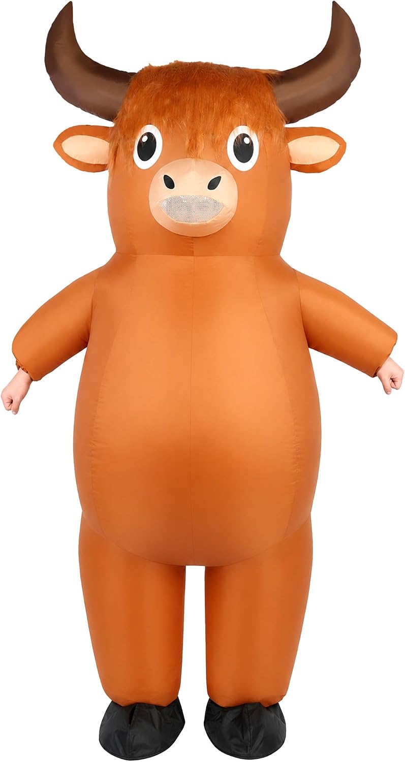 Legendary Inflatable Highland Cow Costume Adult — WeirdThingsToBuy weird find
