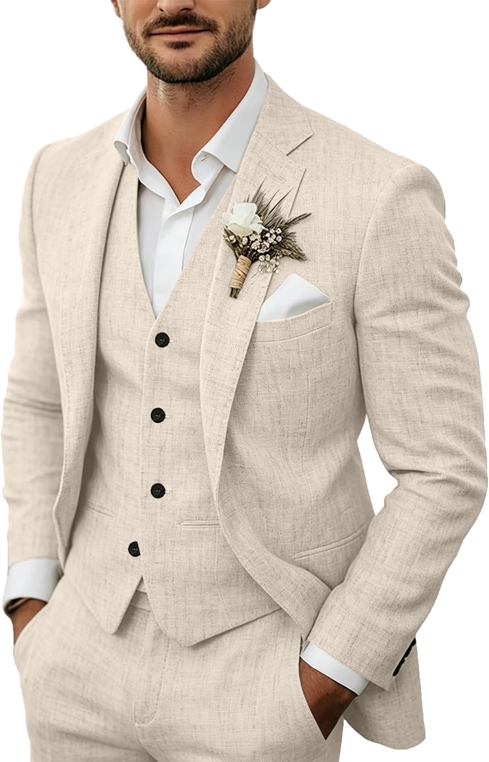 Legendary Men's 3 Linen Suits Casual — WeirdThingsToBuy weird find