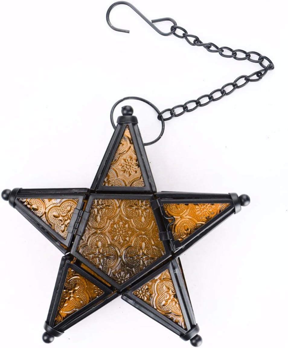 Legendary Morocco Metal Star Glass Lantern — WeirdThingsToBuy weird find