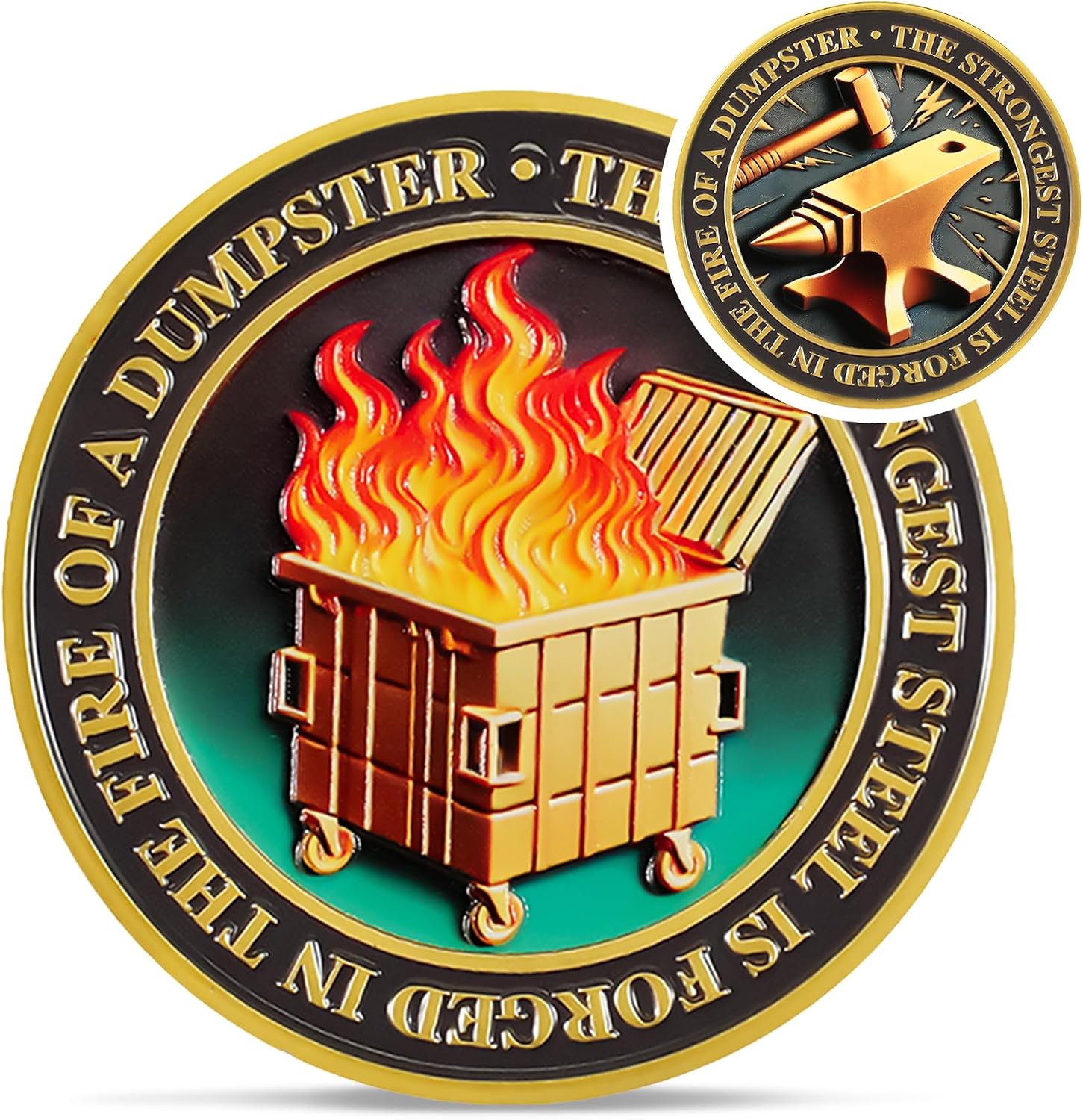 Legendary Original Dumpster Fire Challenge Coin — WeirdThingsToBuy weird find