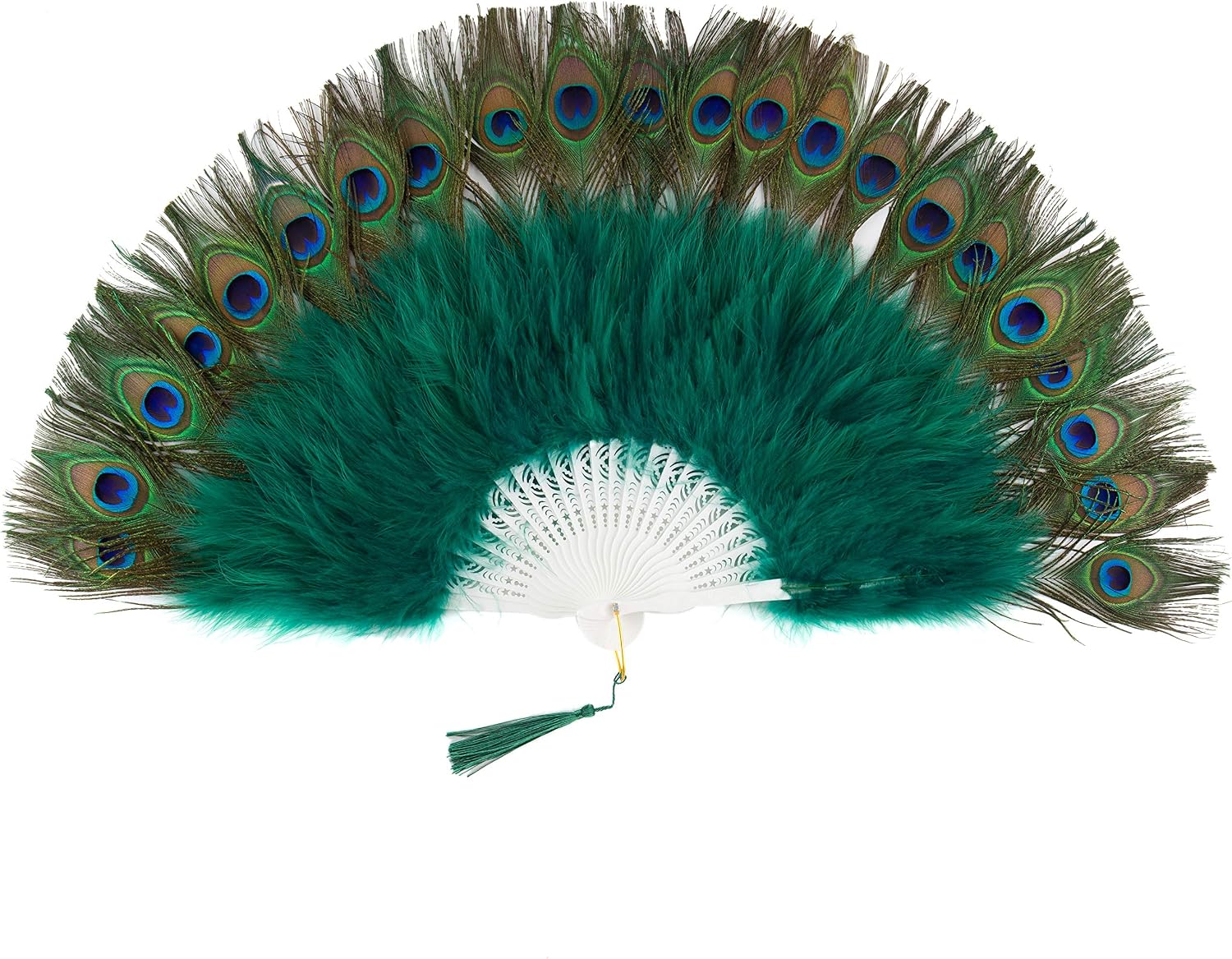 Legendary Peacock Marabou Feather Fan — WeirdThingsToBuy weird find