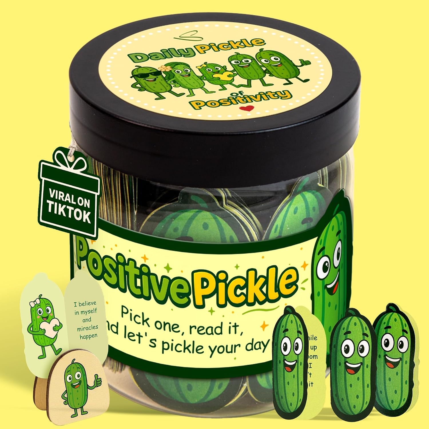 Legendary Positive Pickle Jar 60 Affirmation — WeirdThingsToBuy weird find