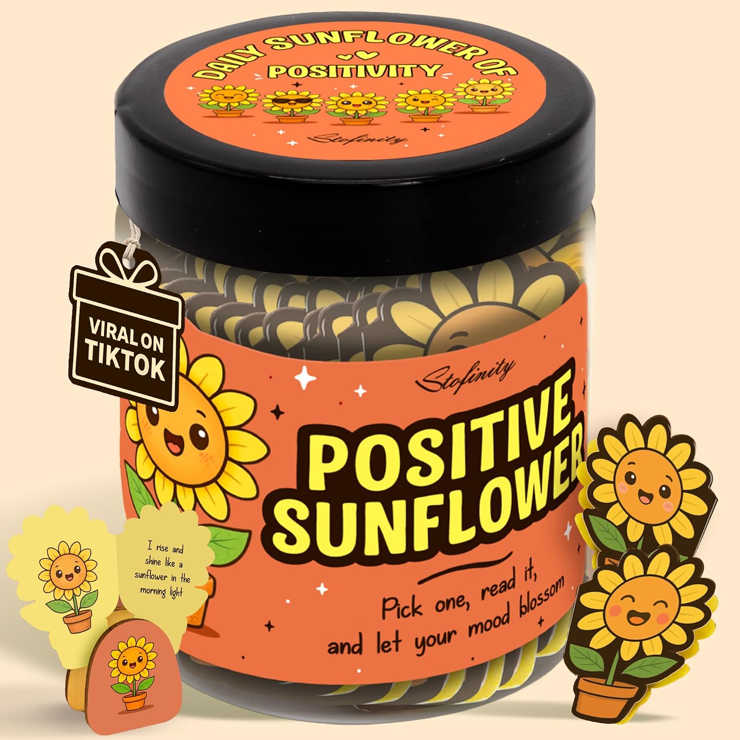 Legendary Positive Sunflower Jar 60 Affirmation — WeirdThingsToBuy weird find