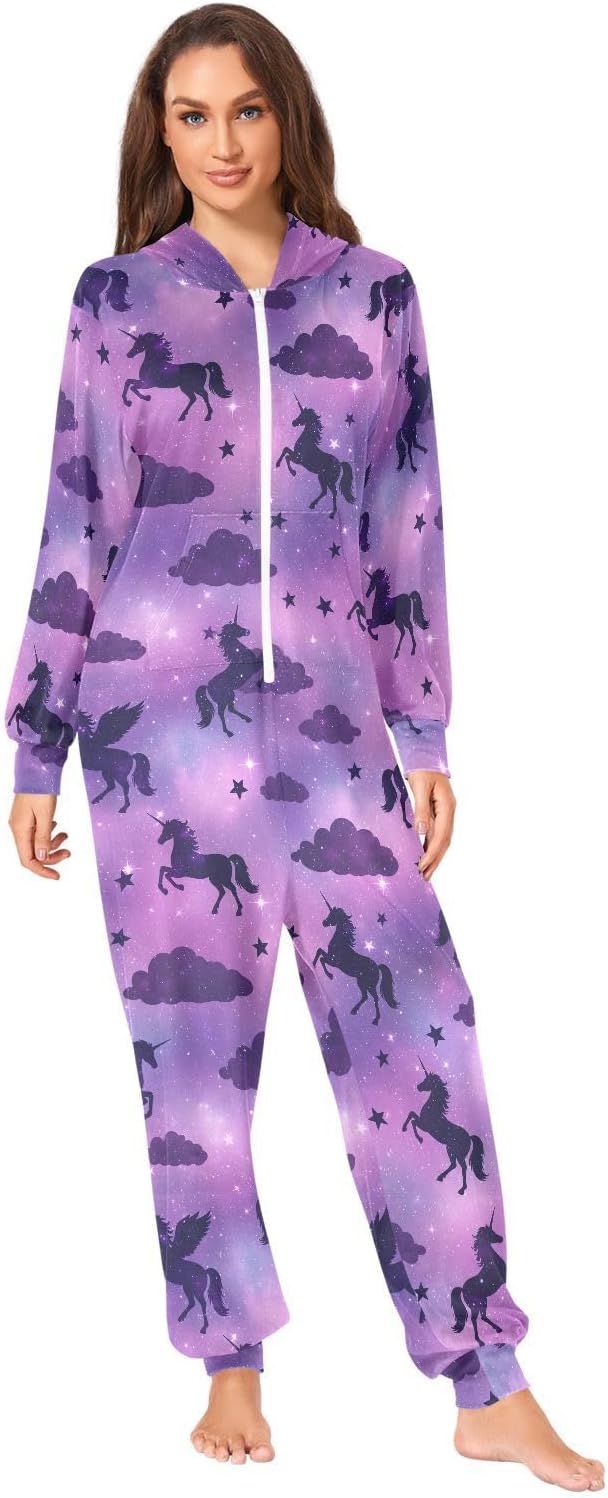 Legendary Purple Unicorn Stars Hooded Pajama — WeirdThingsToBuy weird find
