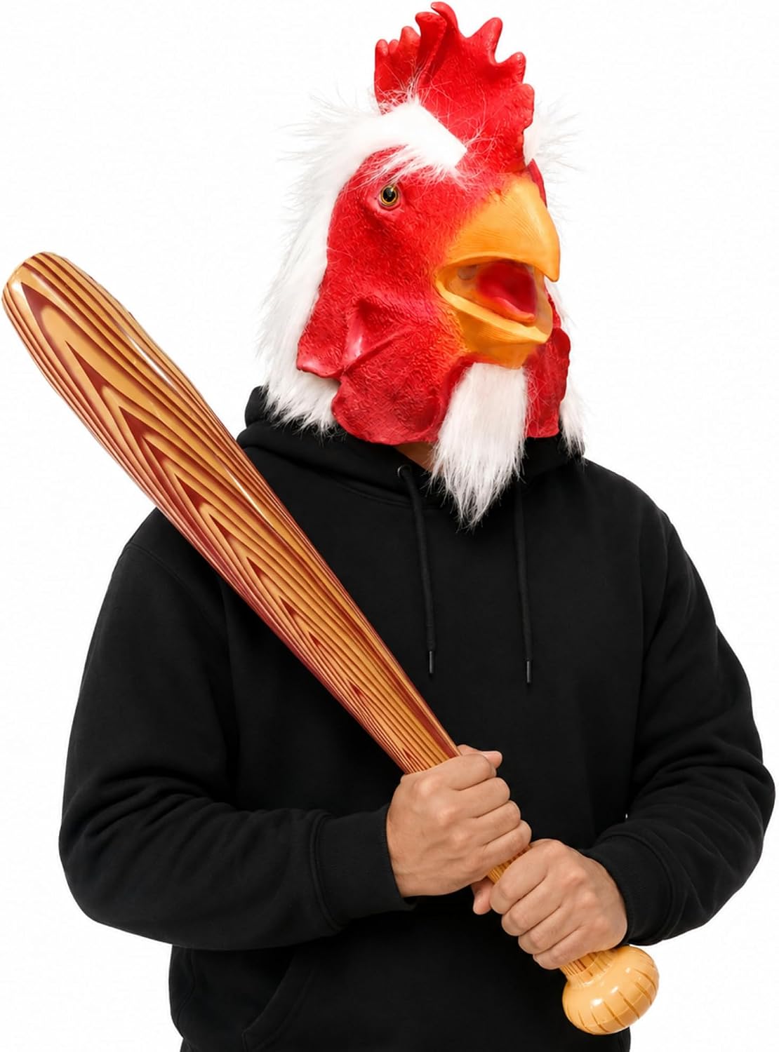 Legendary Rooster Mask Inflatable Bat Latex — WeirdThingsToBuy weird find