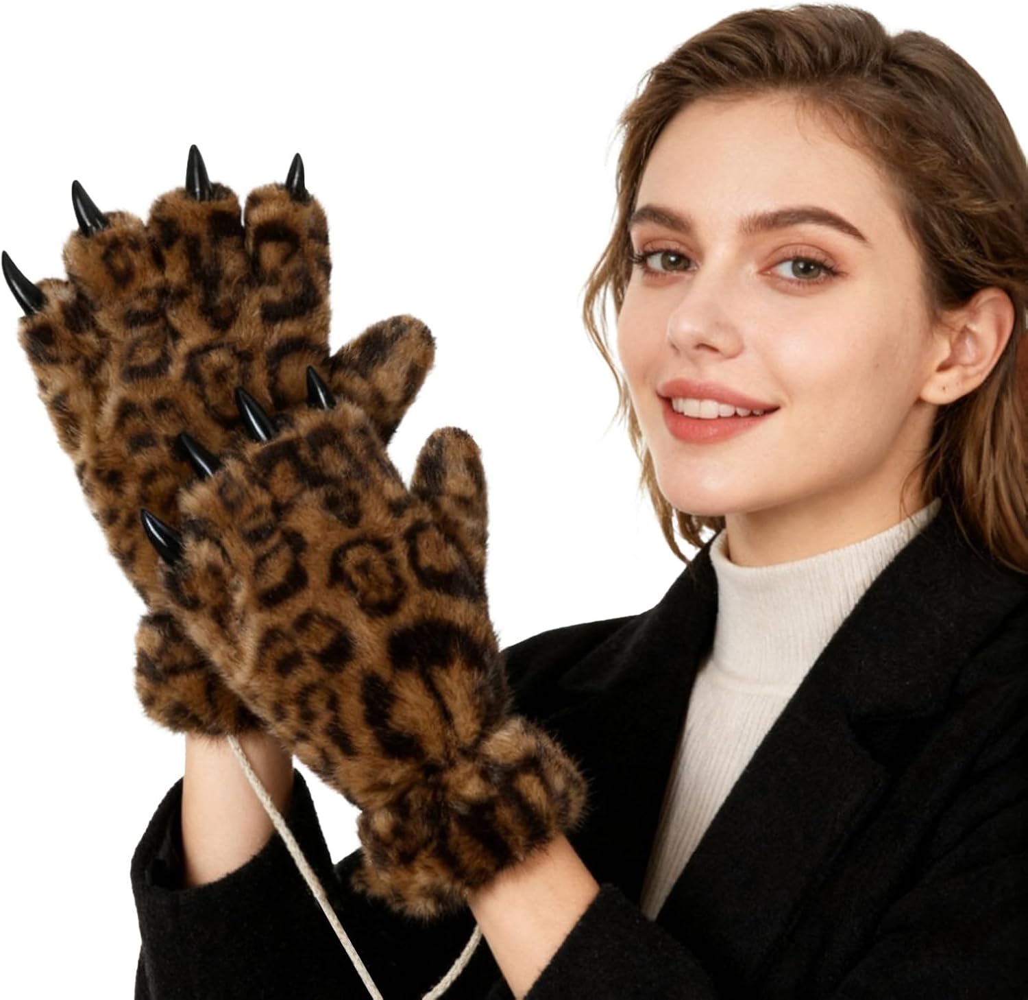 Legendary Winter Leopard Claw Gloves Women — WeirdThingsToBuy weird find