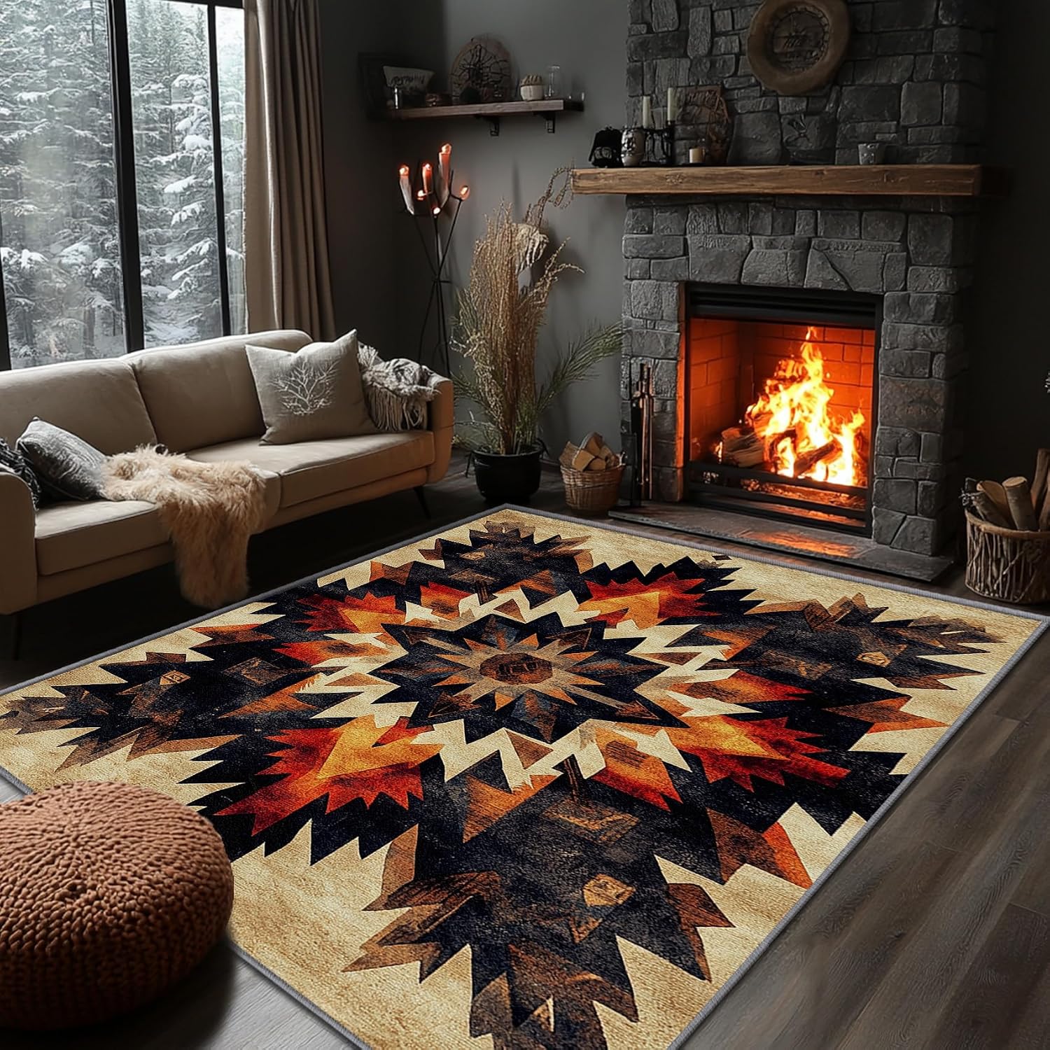 Legendary Yoozitrees Aztec Rug Living Room — WeirdThingsToBuy weird find