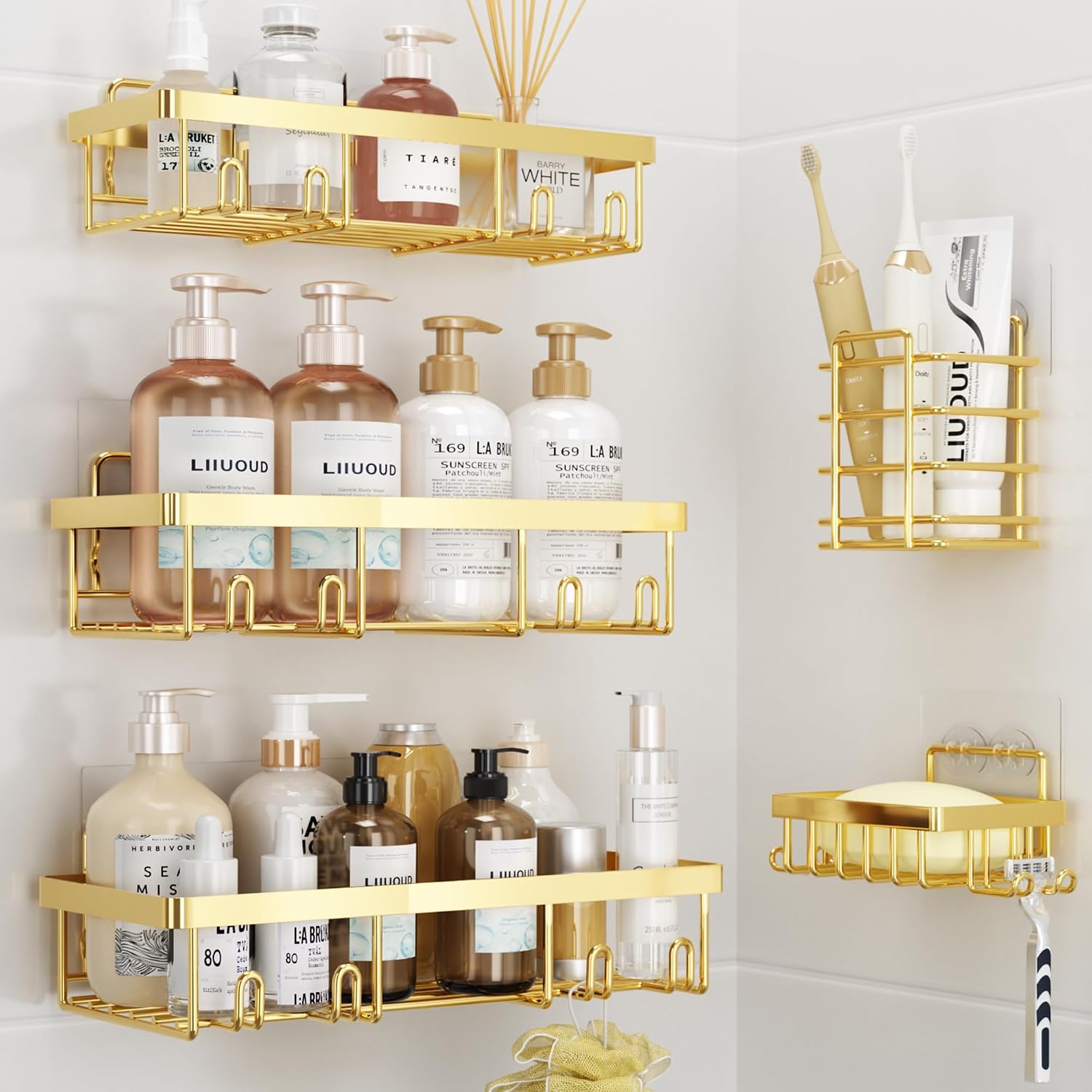 Liuoud 5 Pack Shower Caddy Situation — WeirdThingsToBuy weird find
