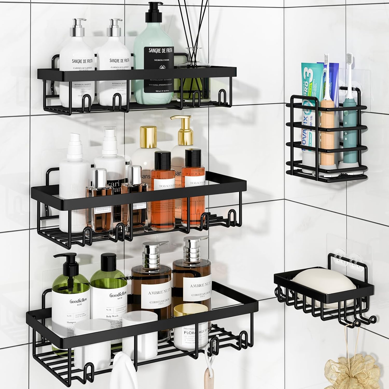 Liuoud 5 Pack Shower Caddy Situation — WeirdThingsToBuy weird find