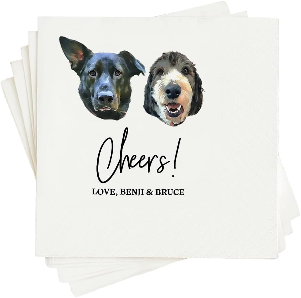 Luxury Dog Illustrated Wedding Napkins Situation — WeirdThingsToBuy weird find