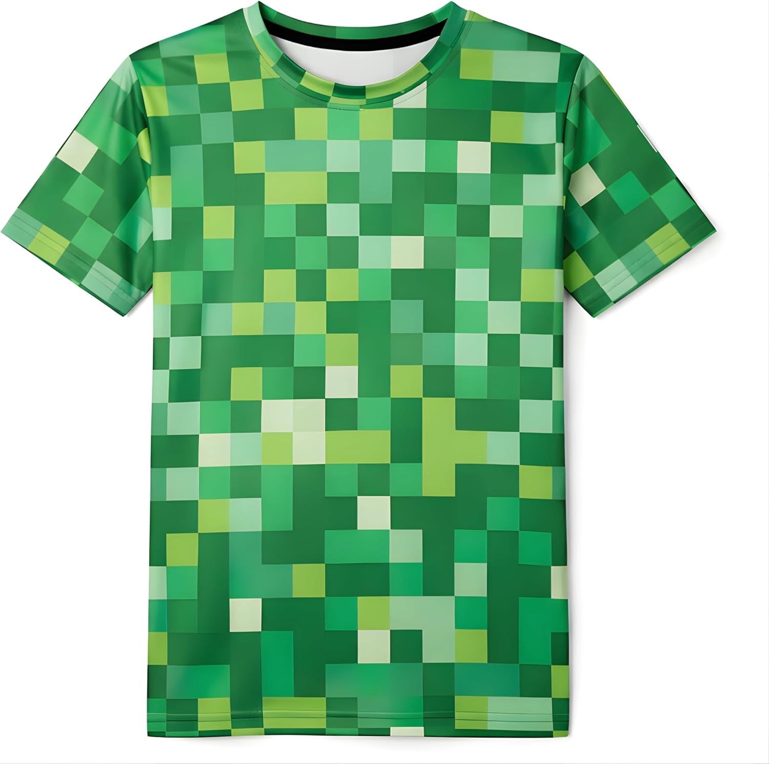 Mens Pixel Green Face Shirt — WeirdThingsToBuy weird find