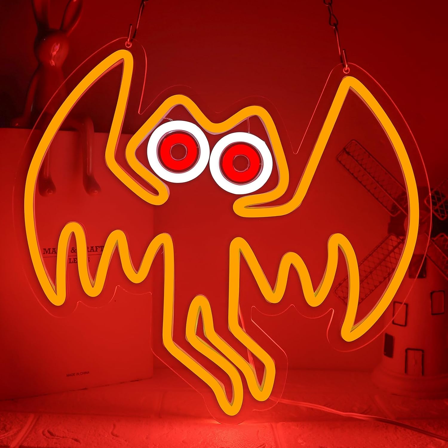 Mothman Neon Signs Wall Decor Situation — WeirdThingsToBuy weird find
