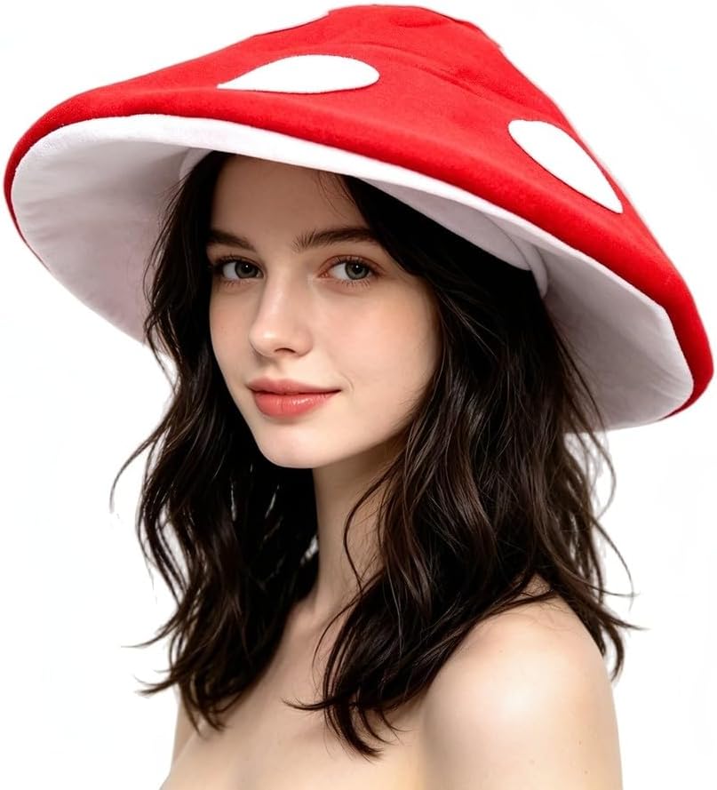 Mushroom Hat Women Cosplay Red — WeirdThingsToBuy weird find