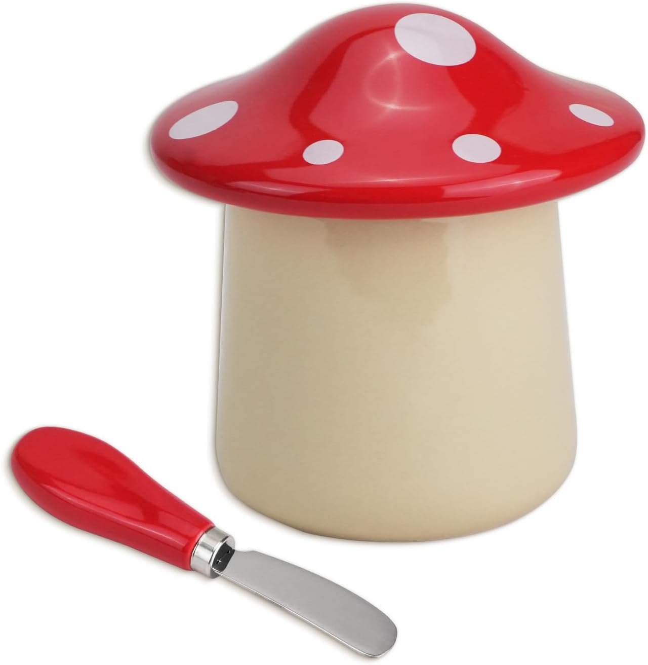Mushroom Shaped Butter Dish Knives Energy — WeirdThingsToBuy weird find