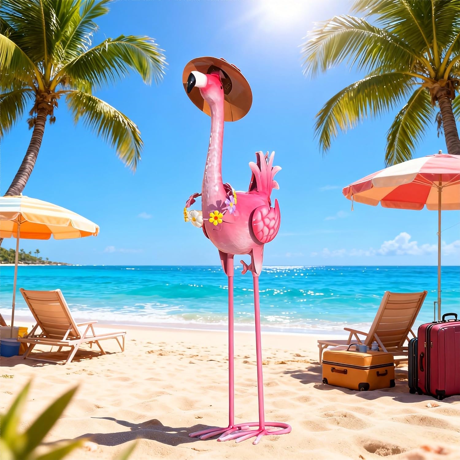 Natelf Hawaii Flamingo Metal Garden — WeirdThingsToBuy weird find