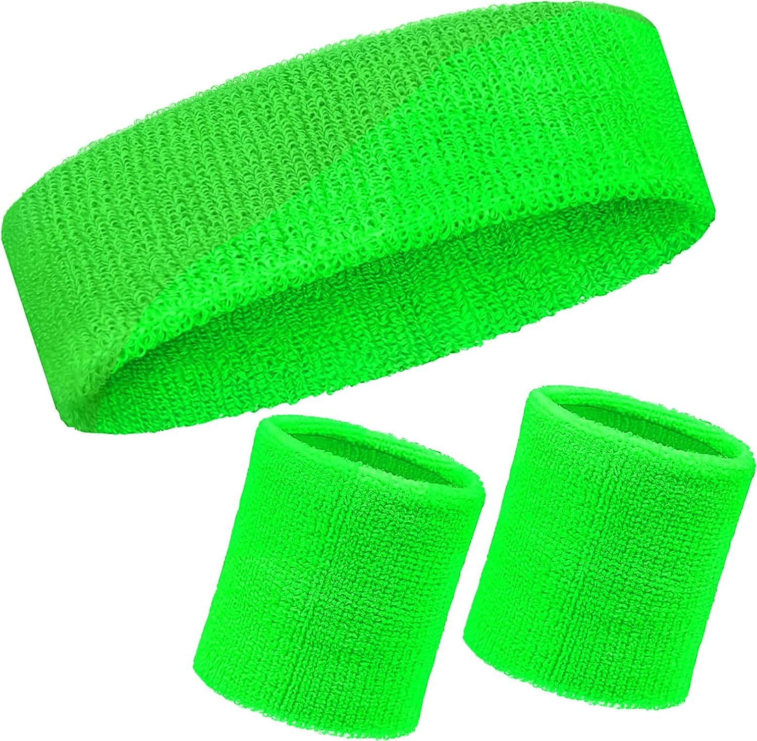 Neon Sweatbands Set 80s Headband Situation — WeirdThingsToBuy weird find