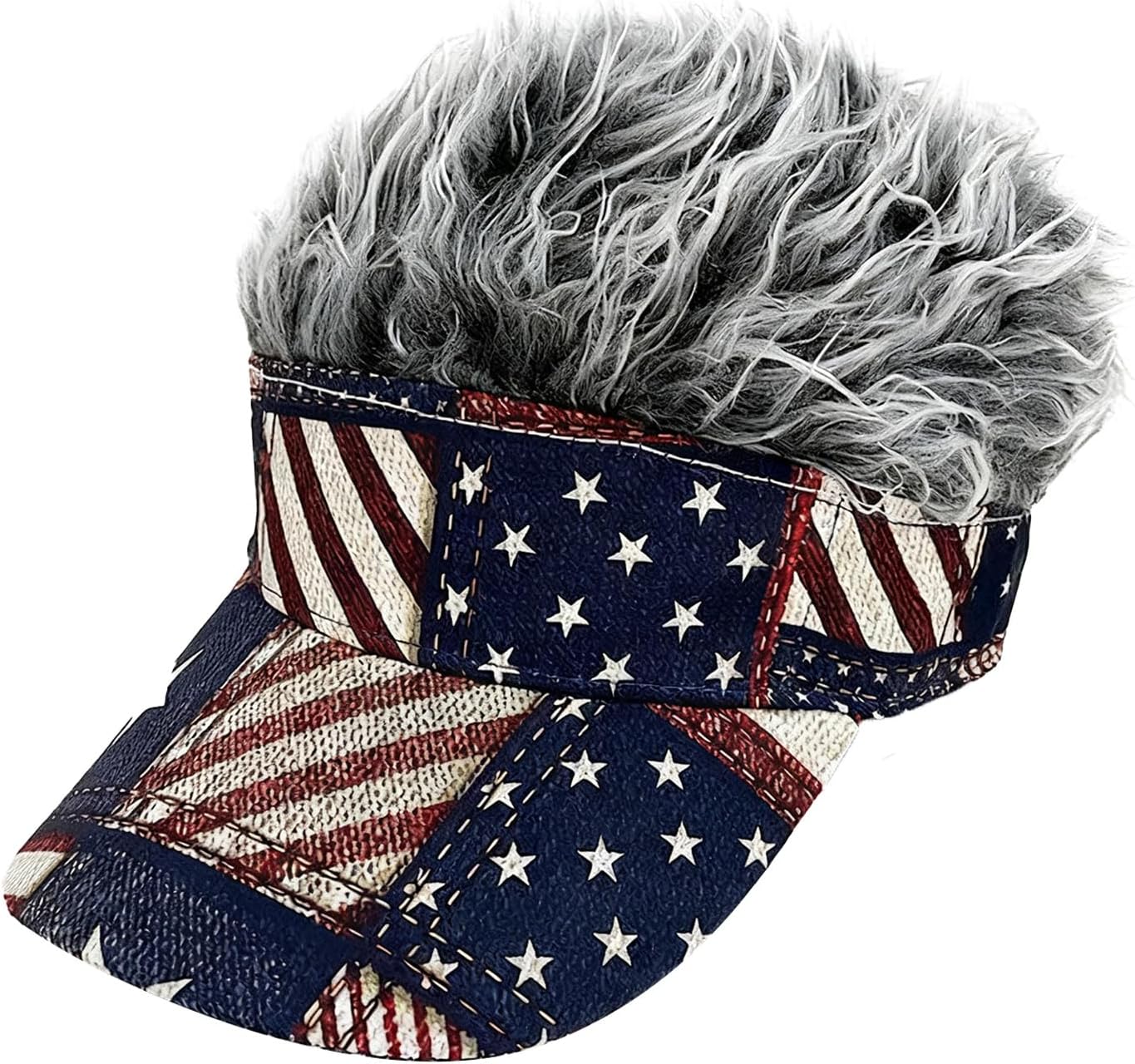 Novelty Fake Hairs Visor Hat Energy — WeirdThingsToBuy weird find