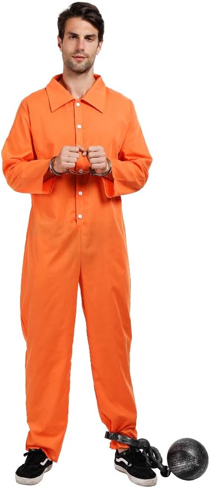 Orange Prisoner Jumpsuit Jailbird Costume Energy — WeirdThingsToBuy weird find