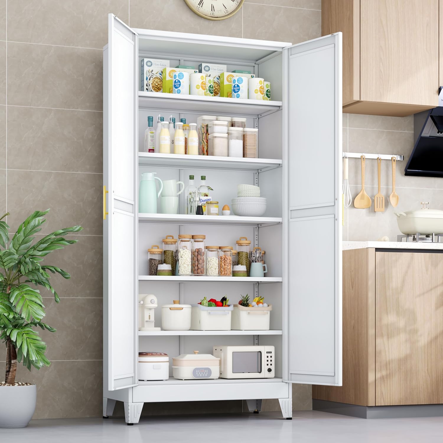 Paofin Kitchen Pantry Storage Cabinet Energy — WeirdThingsToBuy weird find