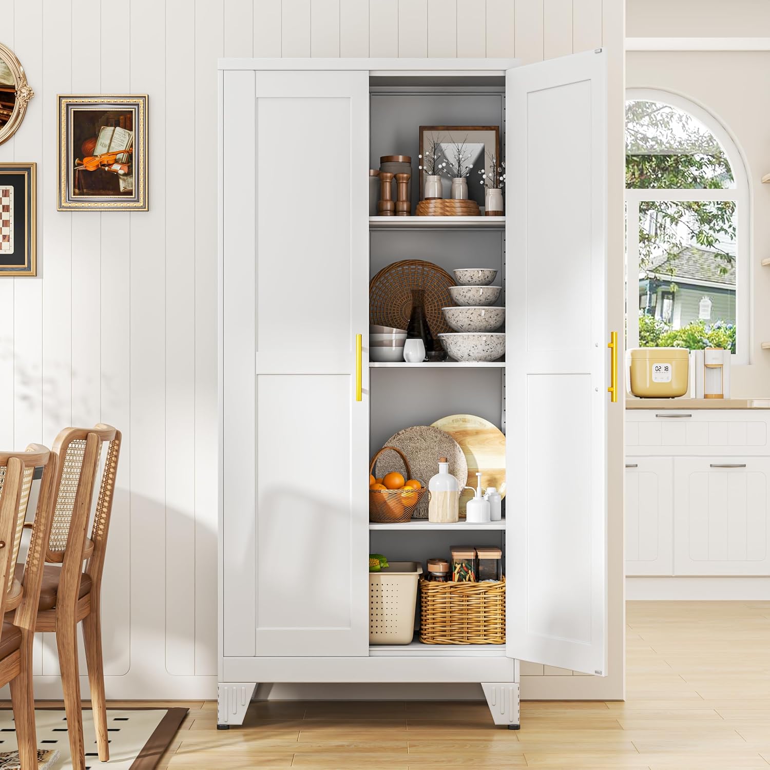 Paofin White Metal Kitchen Storage Situation — WeirdThingsToBuy weird find