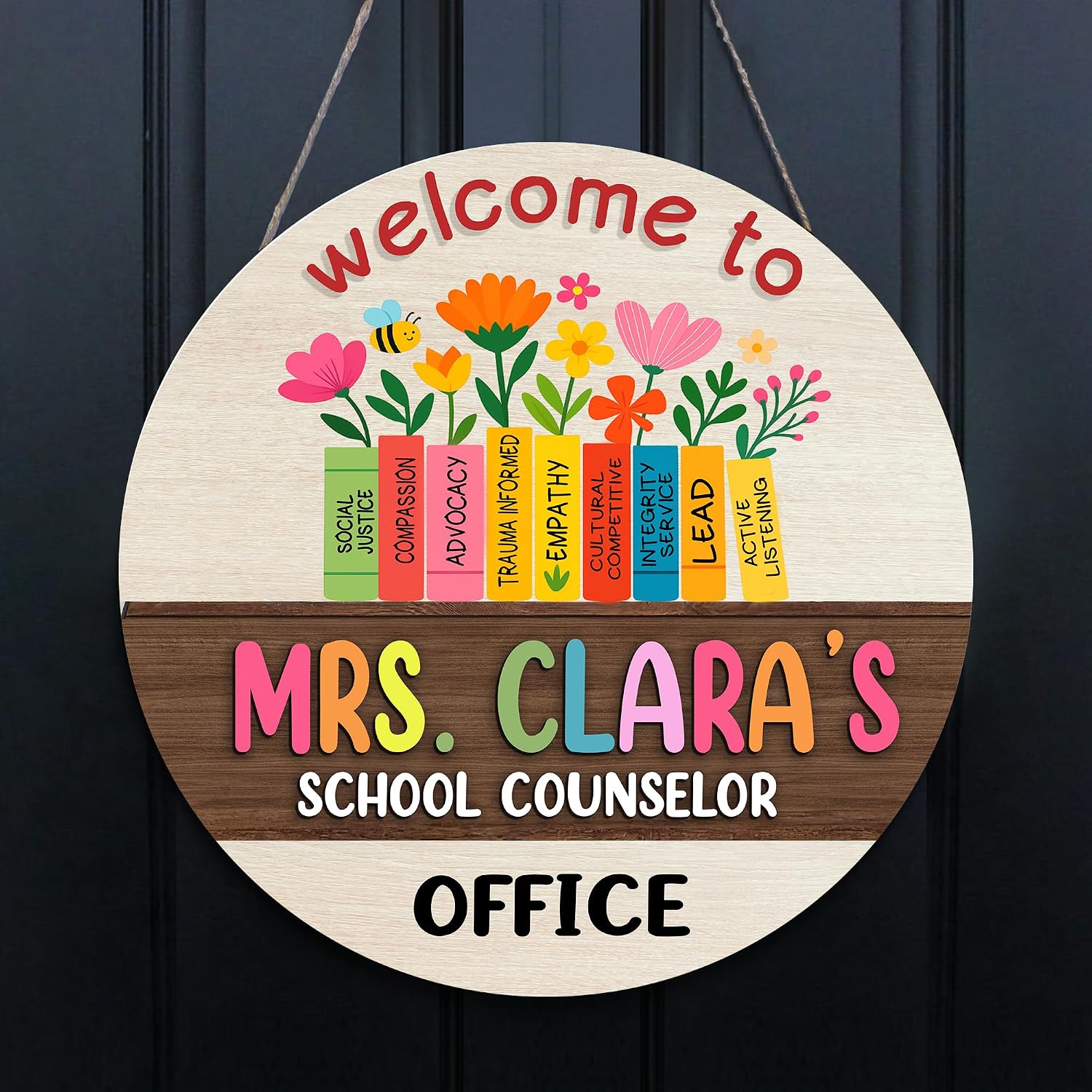 Personalized Counselor Sign Floral — WeirdThingsToBuy weird find