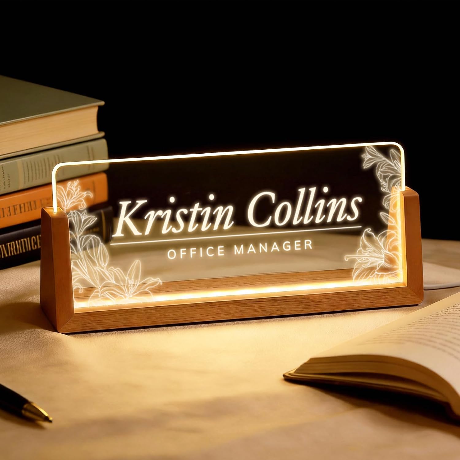 Personalized Light up Acrylic Desk — WeirdThingsToBuy weird find
