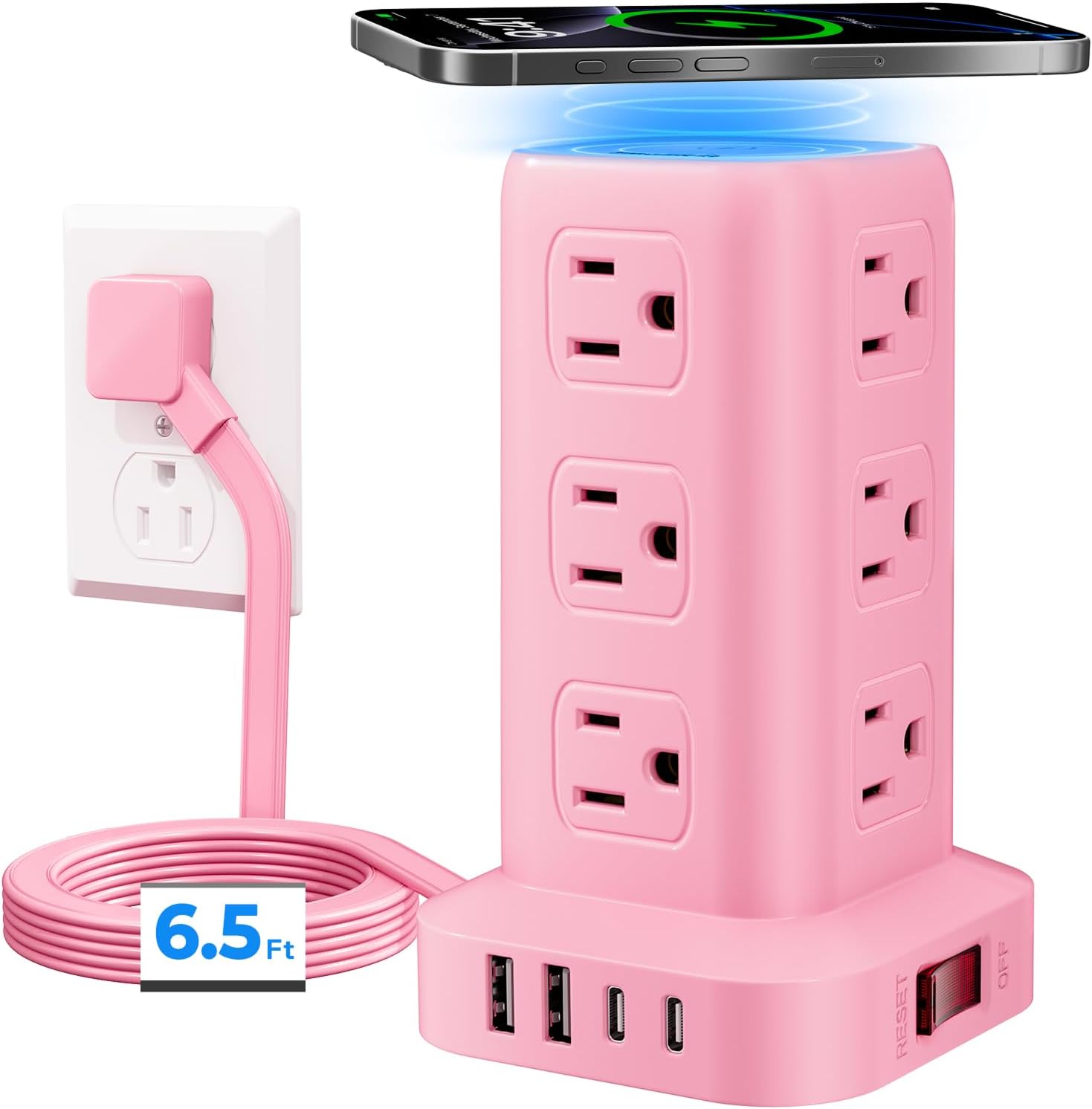 Pink Power Strip 12 Outlets Situation — WeirdThingsToBuy weird find