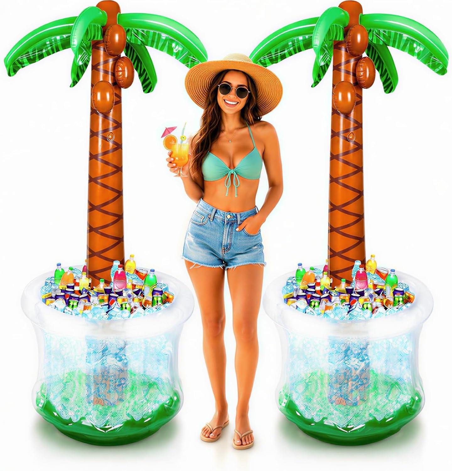 Playbees Inflatable Palm Tree Cooler Situation — WeirdThingsToBuy weird find